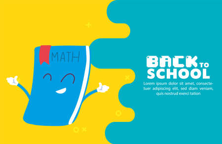 math book cartoon design, Back to school education class lesson theme Vector illustrationのイラスト素材