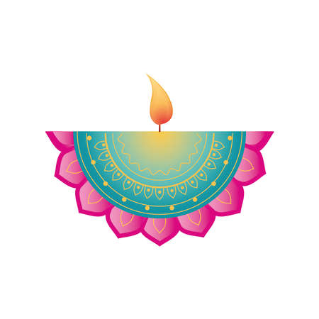 festival of lights, candle decorative element in white background vector illustration designのイラスト素材