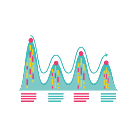 data analysis graph financial business planning report detailed vector illustrationのイラスト素材