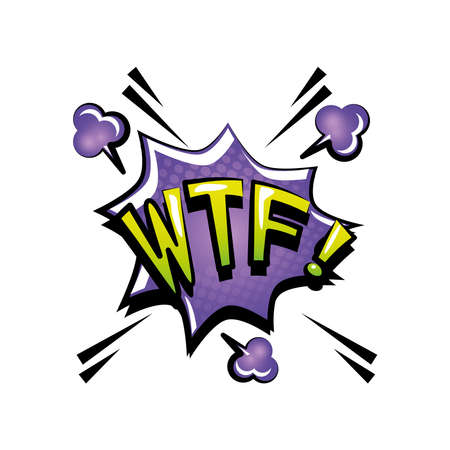 comic speech bubble with text wtf on white background vector illustration designのイラスト素材