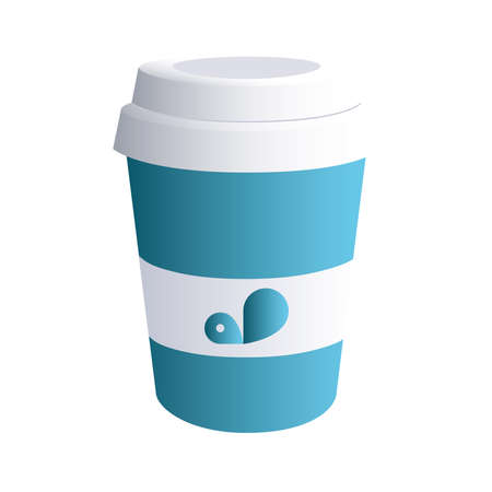coffee cup blue with corporate designs vector illustration designのイラスト素材