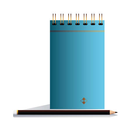 notebook blue with pencil in image corporation vector illustation designのイラスト素材