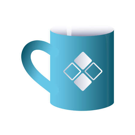 colored mug with company logo vector illustration designのイラスト素材