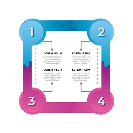 presentation business infographic template with 4 options vector illustrationのイラスト素材