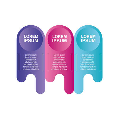 business infographic template with for 3 options, horizontal tags vector illustrationのイラスト素材