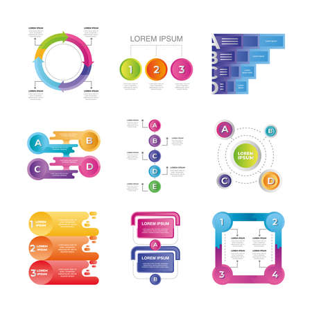 infographic set steps, business processes, workflow, diagram, flowchart concept, vector illustrationのイラスト素材