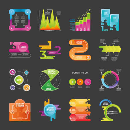infographic workflow diagrams, timeline infographics, steps and options back background icons vector illustrationのイラスト素材