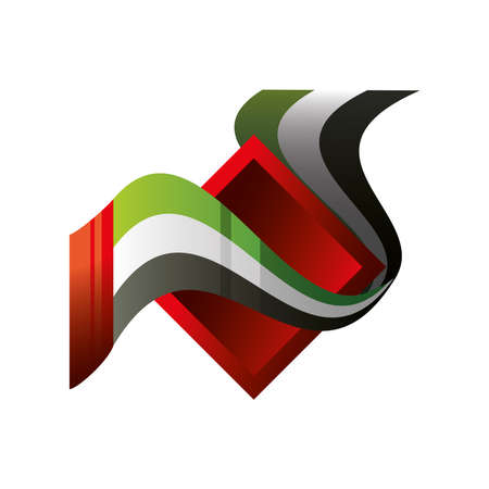 UAE National day, waving flag detailed vector illustrationのイラスト素材
