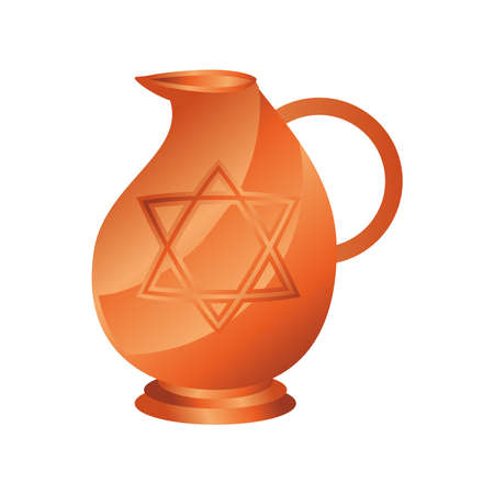 hanukkah, ceramic pitcher classic flat icon vector illustrationのイラスト素材