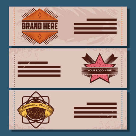 retro emblems style, vintage insignia brand vector illustrationのイラスト素材