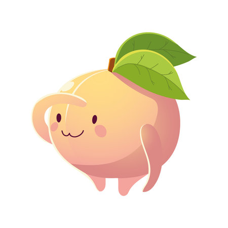 fruits kawaii funny face happiness cute cartoon vector illustrationのイラスト素材