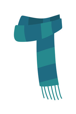 knitted scarf season accessory icon white background vector illustrationのイラスト素材