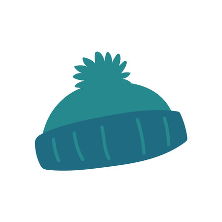 winter hat warm accessory icon white background vector illustrationのイラスト素材