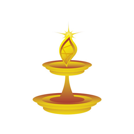 happy diwali festival, decorative gold lamp light celebration vector illustrationのイラスト素材