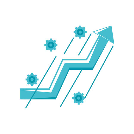 business financial arrow gear increase design vector illustrationのイラスト素材