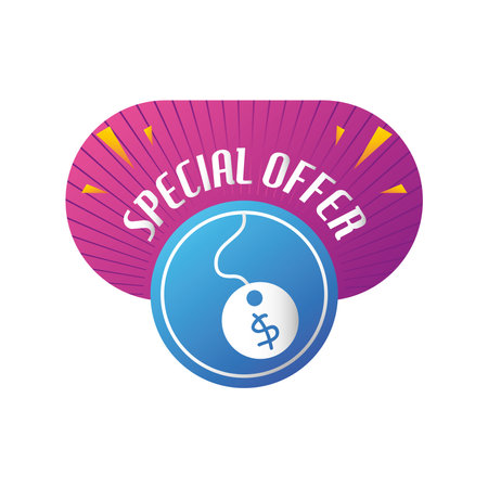 special offer season, discount tag shape template vector illustrationのイラスト素材