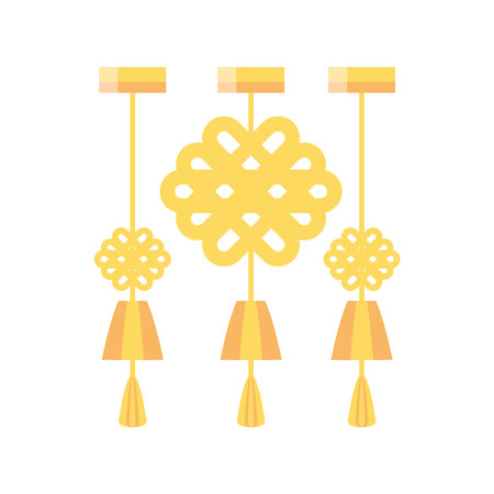 Chinese three gold lamps design, China culture asia and oriental theme Vector illustrationのイラスト素材