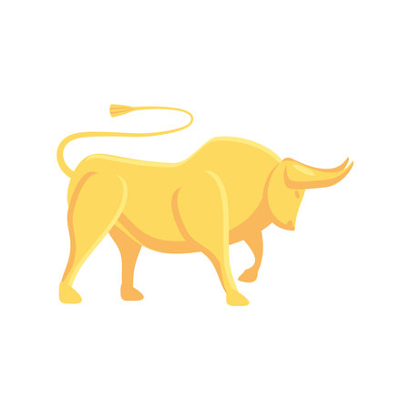 Chinese new year 2021 gold bull design, China culture and celebration theme Vector illustrationのイラスト素材