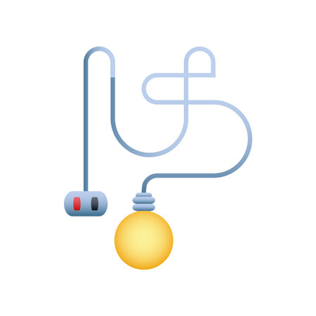 home remodeling renewable energy light bulb and cable icon design vector illustrationのイラスト素材