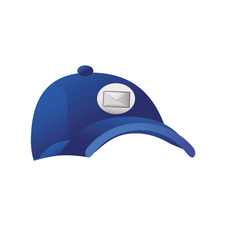 postal service, sport cap with envelope mail icon vector illustrationのイラスト素材