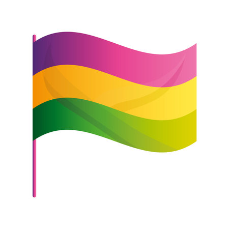 mardi gras flag in pole with color party emblem vector illustrationのイラスト素材