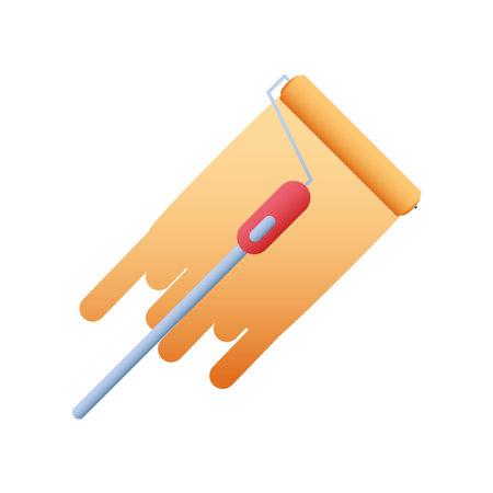 home remodeling roller paint color tool icon design vector illustrationのイラスト素材