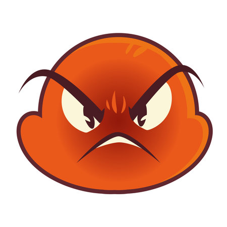funny emoji, emoticon angry face expression social mediaのイラスト素材