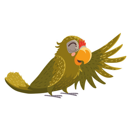 parrot bird tropical cartoon animal icon over white background design vector illustrationのイラスト素材