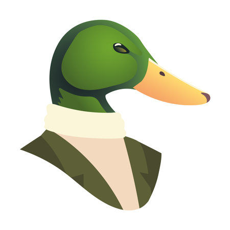 people art animal, duck suit fashion vintage style vector illustrationのイラスト素材