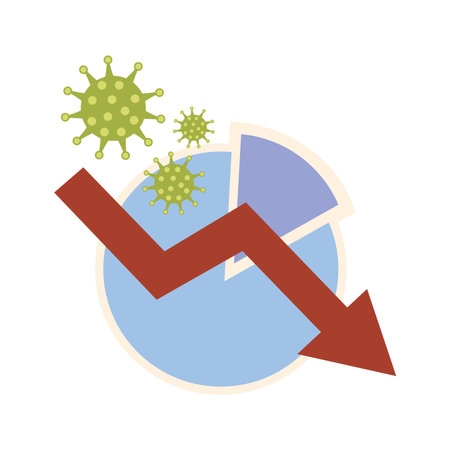 covid 19 coronavirus outbreak financial crisis vector illustrationのイラスト素材