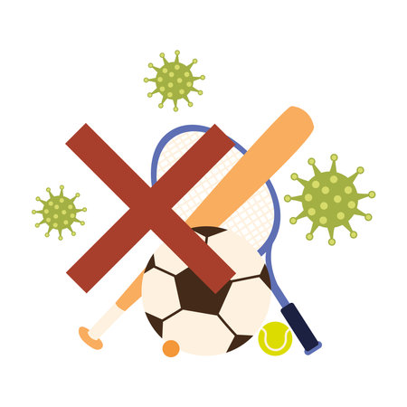 sport events after 2019 ncov coronavirus pandemic global impact vector illustrationのイラスト素材