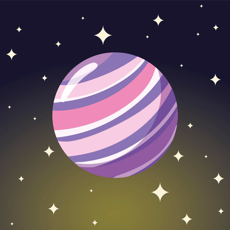 space planet explore galaxy solar system cartoon vector illustrationのイラスト素材