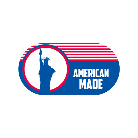 Made in usa with liberty statue design, American quality business and national theme Vector illustrationのイラスト素材