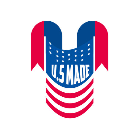 Made in usa ribbon design, American quality business and national theme Vector illustrationのイラスト素材