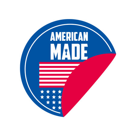 Made in usa seal stamp with flag design, American quality business and national theme Vector illustrationのイラスト素材