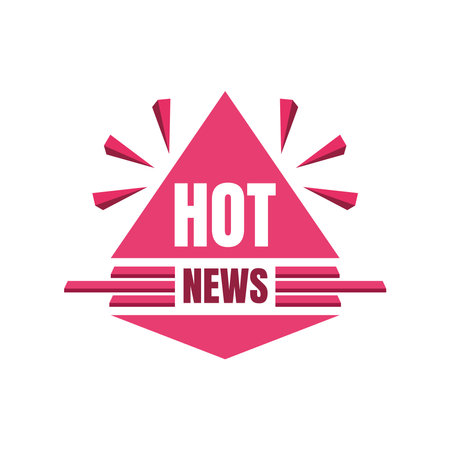 hor news pink banner design, Technology channel communication and tv theme Vector illustrationのイラスト素材