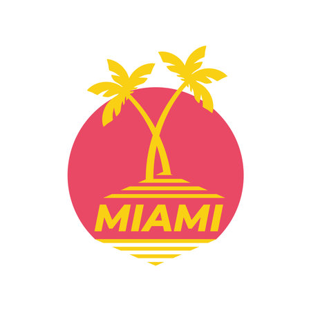 miami city stamp design, Travel tourism and tour theme Vector illustrationのイラスト素材
