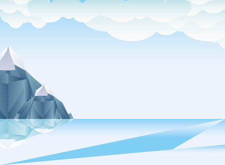 Polygonal landscape of icebergs and iced sea design, nature and outdoor theme Vector illustrationのイラスト素材