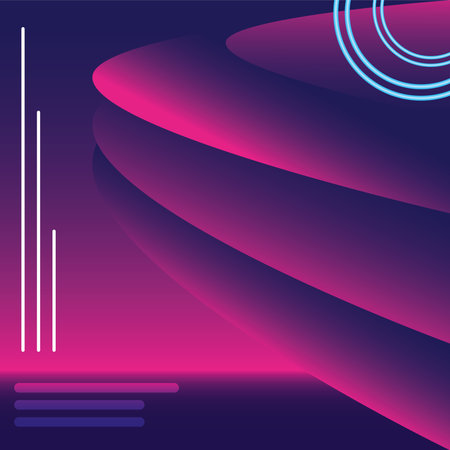 Neon pink background with blue circles design, Decoration advertising and fluorescent light theme Vector illustrationのイラスト素材