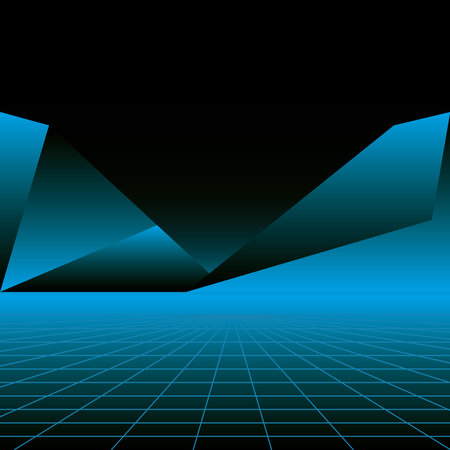 Neon blue polygonal background design, Decoration advertising and fluorescent light theme Vector illustrationのイラスト素材