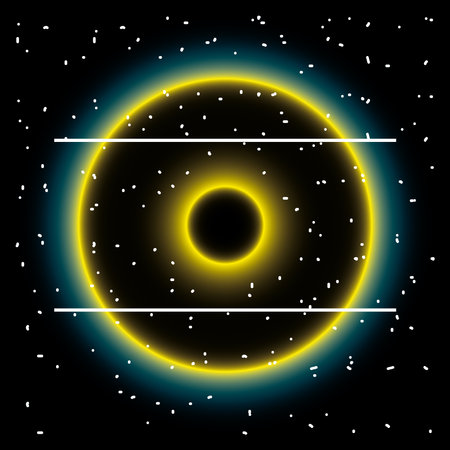 Neon yellow with blue circle design, Decoration advertising and fluorescent light theme Vector illustrationのイラスト素材