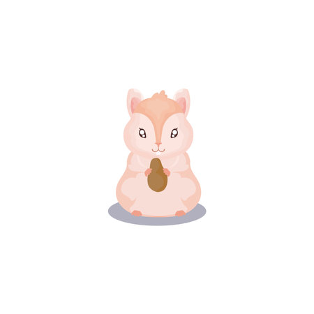 pet, cute hamster animal domestic white background vector illustrationのイラスト素材