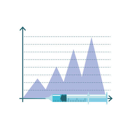 vaccine discovery impact on stock market vector illustrationのイラスト素材