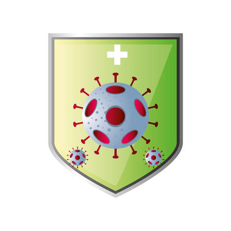 world vaccine, shield protection against covid 19 vector illustrationのイラスト素材