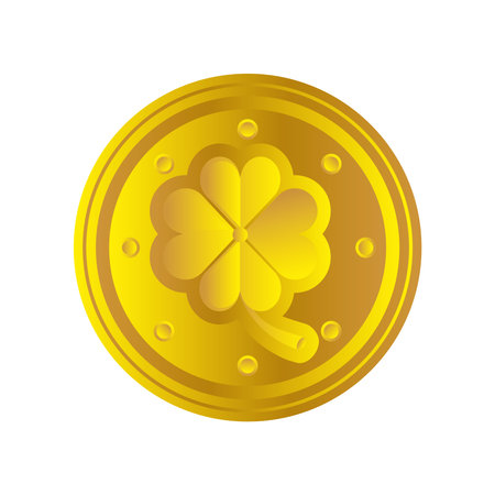 happy st patricks day gold coins treasure icon detailed style vector illustrationのイラスト素材