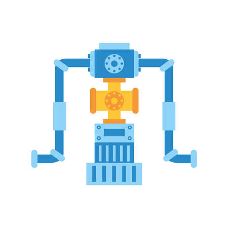 fracking hydraulic gas pipeline with valve industrial vector illustrationのイラスト素材
