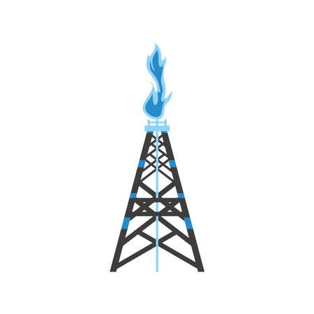 fracking tower gas and oil rig industry vector illustrationのイラスト素材