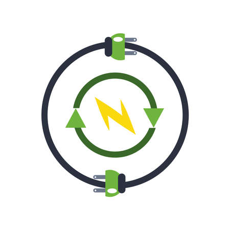 renewable energy green ecology electric vector illustrationのイラスト素材