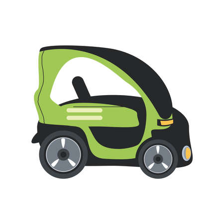 electric car compact vehicle alternative transport vector illustrationのイラスト素材
