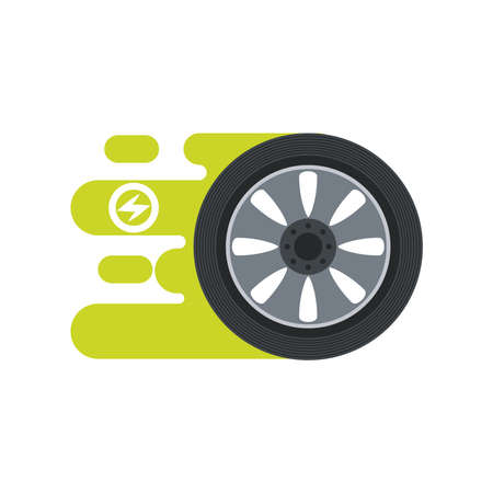 electric car wheel transport future technology vector illustrationのイラスト素材